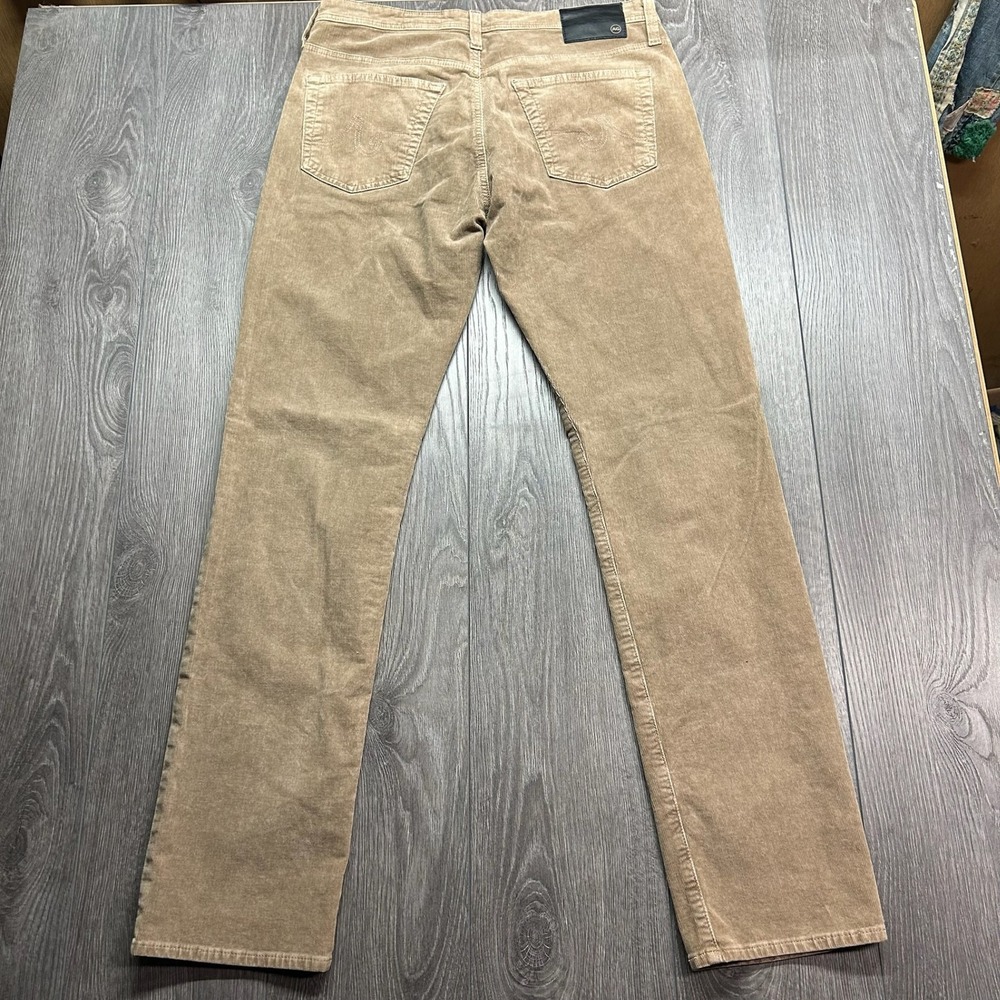 AG Adriano Goldschmied Everett 33x34 Slim Straight Corduroy Pants Tan Brown